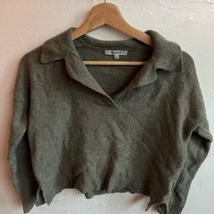 Madewell Wool Cropped Polo Collar Sweater